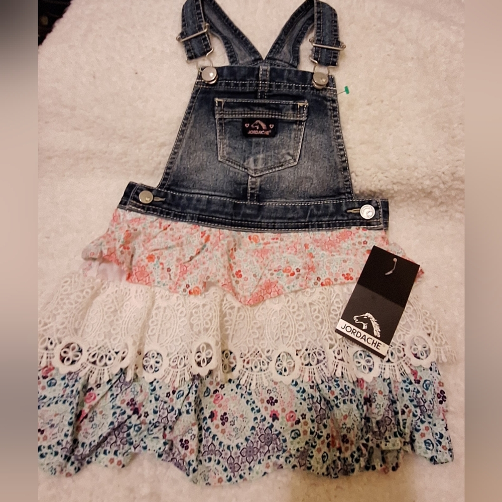 Jordache Kids Denim and Floral Skirt 4T